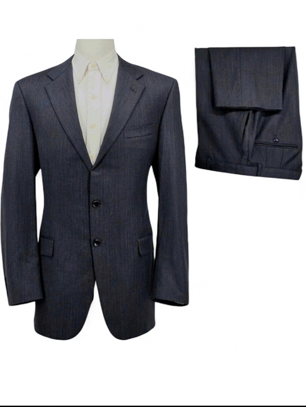 Quiet Luxury Hickey Freeman Herringbone Suit Men’s 42L USA Tailored - Picture 4 of 16